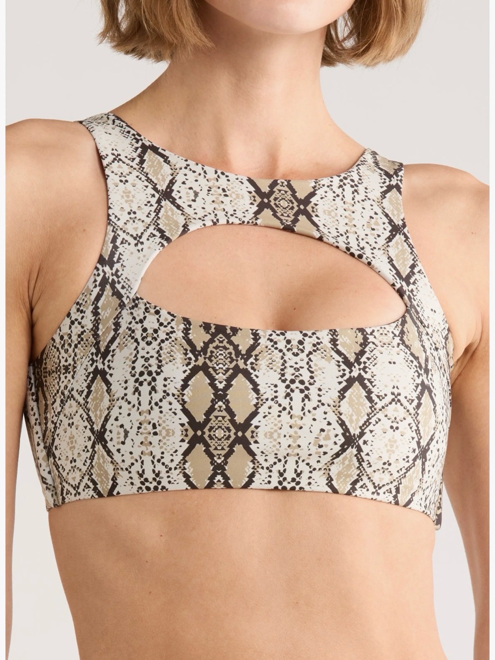 Cosita Linda Snake Print Cutout swim Bikini top Bra - NWT NEW LARGE